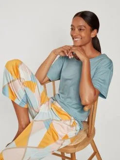 Calida 100% Nature Dreams Kurzarm-Shirt, Cradle To Cradle Certified® Blue Satin 18 Calida 100% Nature Dreams Kurzarm-Shirt, Cradle To Cradle Certified® Blue Satin -Unterwäsche Verkäufe Calida 100 Nature Dreams Kurzarm Shirt Compostable blau 14690 473 6