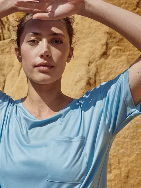 Calida 100% Nature Dreams Kurzarm-Shirt, Cradle To Cradle Certified® Blue Satin 6 Calida 100% Nature Dreams Kurzarm-Shirt, Cradle To Cradle Certified® Blue Satin – Bild 4