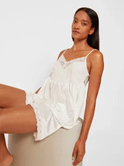 Calida 100% Nature Romance Kurz-Pyjama, Cradle To Cradle Certified® Star White -Unterwäsche Verkäufe Calida 100 Nature Romance Kurz Pyjama Compostable weiss 44192 910 6