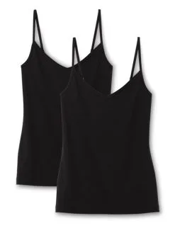 Calida Benefit Women Spaghetti-Top, 2er-Pack Schwarz