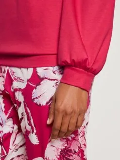 Calida Blooming Nights Bündchen-Pyjama Barberry Red -Unterwäsche Verkäufe Calida Blooming Nights Buendchen Pyjama rot 43352 176 3