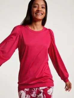 Calida Blooming Nights Bündchen-Pyjama Barberry Red -Unterwäsche Verkäufe Calida Blooming Nights Buendchen Pyjama rot 43352 176 5