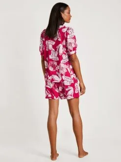 Calida Blooming Nights Kurz-Pyjama Barberry Red -Unterwäsche Verkäufe Calida Blooming Nights Kurz Pyjama rot 43052 176 2