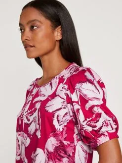 Calida Blooming Nights Kurz-Pyjama Barberry Red -Unterwäsche Verkäufe Calida Blooming Nights Kurz Pyjama rot 43052 176 4