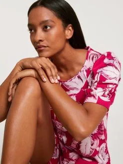 Calida Blooming Nights Kurz-Pyjama Barberry Red -Unterwäsche Verkäufe Calida Blooming Nights Kurz Pyjama rot 43052 176 5