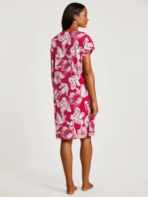 Calida Blooming Nights Kurzarm-Nachthemd, Länge 100cm Barberry Red 4 Calida Blooming Nights Kurzarm-Nachthemd, Länge 100cm Barberry Red – Bild 2