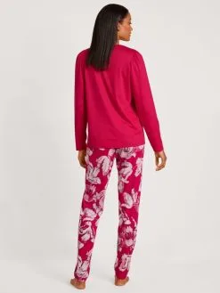 Calida Blooming Nights Pyjama, Lang Barberry Red -Unterwäsche Verkäufe Calida Blooming Nights Pyjama lang rot 43152 176 2