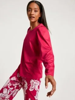 Calida Blooming Nights Pyjama, Lang Barberry Red -Unterwäsche Verkäufe Calida Blooming Nights Pyjama lang rot 43152 176 5