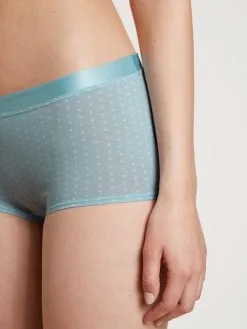 Calida Cate Print Pants, Regular Cut Blue Satin -Unterwäsche Verkäufe Calida Cate Print Pants regular cut blau 24798 473 3