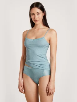 Calida Cate Print Panty, Low Cut Blue Satin -Unterwäsche Verkäufe Calida Cate Print Panty low cut blau 24598 473 2