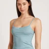 Calida Cate Print Spaghetti-Top Blue Satin -Unterwäsche Verkäufe Calida Cate Print Spaghetti Top blau 10298 473