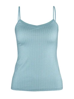 Calida Cate Print Spaghetti-Top Blue Satin -Unterwäsche Verkäufe Calida Cate Print Spaghetti Top blau 10298 473 7