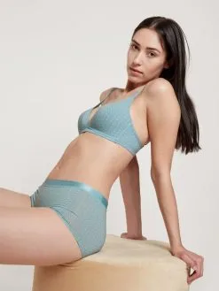 Calida Cate Print Triangel-Soft-BH Mit Schale Blue Satin -Unterwäsche Verkäufe Calida Cate Print Triangel Soft BH mit Schale blau 03198 473 6