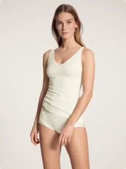 Calida Cate Tank-Top Mit V-Ausschnitt Alabaster Crème -Unterwäsche Verkäufe Calida Cate Tank Top champagner 12459 911 2