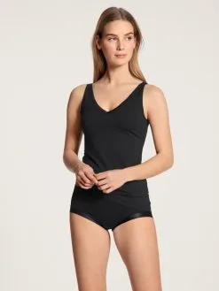 Calida Cate Tank-Top Mit V-Ausschnitt Schwarz -Unterwäsche Verkäufe Calida Cate Tank Top schwarz 12459 992 2