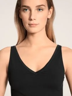 Calida Cate Tank-Top Mit V-Ausschnitt Schwarz -Unterwäsche Verkäufe Calida Cate Tank Top schwarz 12459 992 3