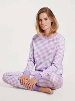 Calida Daylight Dreams Bündchen-Pyjama Digital Lavender -Unterwäsche Verkäufe Calida Daylight Dreams Buendchen Pyjama violett 42857 321 2