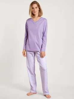 Calida Daylight Dreams Pyjama, Lang Digital Lavender -Unterwäsche Verkäufe Calida Daylight Dreams Pyjama lang violett 42757 321 1