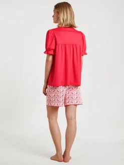 Calida Easter Nights Kurz-Pyjama Red Glow -Unterwäsche Verkäufe Calida Easter Nights Kurz Pyjama rot 42652 136 1