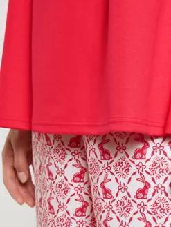 Calida Easter Nights Kurz-Pyjama Red Glow -Unterwäsche Verkäufe Calida Easter Nights Kurz Pyjama rot 42652 136 3