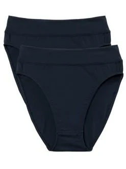 Calida Elastic Slip Mit Softbund Im Doppelpack, High Waist Dark Lapis Blue