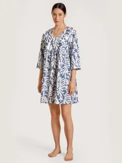 Calida Favourites Coast Loungedress, Länge 90cm Marine Water Blue -Unterwäsche Verkäufe Calida Favourites Coast Loungedress Laenge 90cm blau 30397 427 1