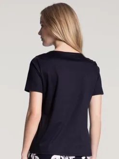 Calida Favourites Dreams Kurzarm-Shirt Dark Lapis Blue -Unterwäsche Verkäufe Calida Favourites Dreams Kurzarm Shirt blau 14038 339 1
