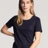 Calida Favourites Dreams Kurzarm-Shirt Dark Lapis Blue -Unterwäsche Verkäufe Calida Favourites Dreams Kurzarm Shirt blau 14038 339