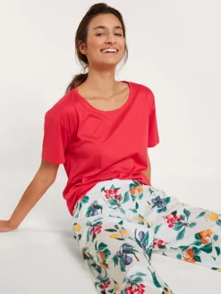 Calida Favourites Fruits Kurzarm-Shirt Red Glow -Unterwäsche Verkäufe Calida Favourites Fruits Kurzarm Shirt rot 14154 136 2