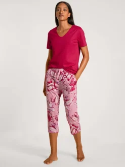 Calida Favourites Tulip Kurzarm-Shirt, V-Neck Barberry Red -Unterwäsche Verkäufe Calida Favourites Love Kurzarm Shirt V Neck rot 14051 176 2