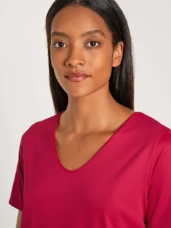 Calida Favourites Tulip Kurzarm-Shirt, V-Neck Barberry Red -Unterwäsche Verkäufe Calida Favourites Love Kurzarm Shirt V Neck rot 14051 176 3
