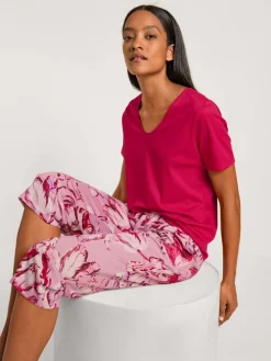 Calida Favourites Tulip Kurzarm-Shirt, V-Neck Barberry Red -Unterwäsche Verkäufe Calida Favourites Love Kurzarm Shirt V Neck rot 14051 176 4