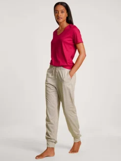 Calida Favourites Tulip Kurzarm-Shirt, V-Neck Barberry Red -Unterwäsche Verkäufe Calida Favourites Love Kurzarm Shirt V Neck rot 14051 176 5