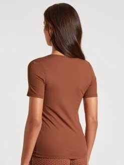 Calida Favourites Provence Kurzarm-Shirt, Feinripp Ginger Bisquit -Unterwäsche Verkäufe Calida Favourites Provence Kurzarm Shirt Feinripp braun 14032 107 1