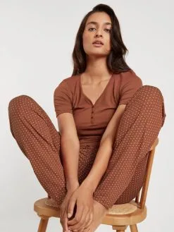 Calida Favourites Provence Kurzarm-Shirt, Feinripp Ginger Bisquit -Unterwäsche Verkäufe Calida Favourites Provence Kurzarm Shirt Feinripp braun 14032 107 4