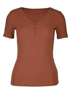 Calida Favourites Provence Kurzarm-Shirt, Feinripp Ginger Bisquit -Unterwäsche Verkäufe Calida Favourites Provence Kurzarm Shirt Feinripp braun 14032 107 5