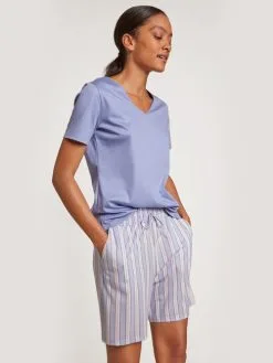 Calida Favourites Rosy Kurzarm-Shirt, V-Neck Provence Blue -Unterwäsche Verkäufe Calida Favourites Rosy Kurzarm Shirt V Neck blau 14051 371 3