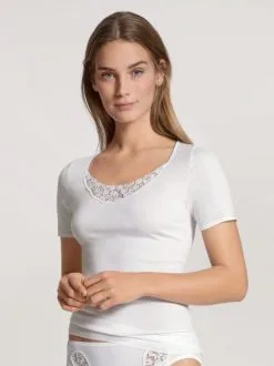 Calida Feminin Sense Kurzarm-Top Weiss