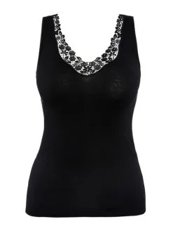 Calida Feminin Sense Tank-Top, V-Neck Schwarz -Unterwäsche Verkäufe Calida Feminin Sense Tank Top schwarz 12451 992 4