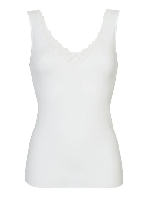Calida Feminin Sense Tank-Top, V-Neck Weiss 7 Calida Feminin Sense Tank-Top, V-Neck Weiss – Bild 5