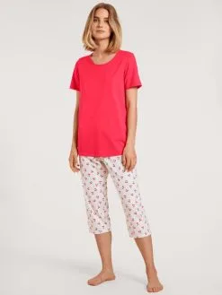 Calida Fruity Dreams 3/4-Pyjama Red Glow -Unterwäsche Verkäufe Calida Fruity Dreams 3 4 Pyjama rot 43653 136 1