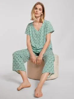 Calida Garden Nights 7/8-Pyjama Nevada Green -Unterwäsche Verkäufe Calida Garden Nights 7 8 Pyjama gruen 42452 678 4
