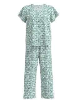 Calida Garden Nights 7/8-Pyjama Nevada Green -Unterwäsche Verkäufe Calida Garden Nights 7 8 Pyjama gruen 42452 678 5