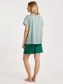 Calida Garden Nights Kurz-Pyjama Nevada Green -Unterwäsche Verkäufe Calida Garden Nights Kurz Pyjama gruen 42352 678 2