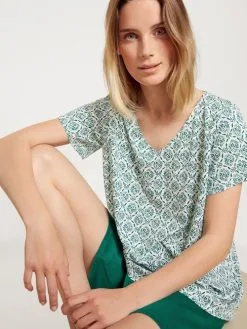 Calida Garden Nights Kurz-Pyjama Nevada Green -Unterwäsche Verkäufe Calida Garden Nights Kurz Pyjama gruen 42352 678 4