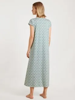 Calida Garden Nights Kurzarm-Nachthemd, Länge 125cm Nevada Green -Unterwäsche Verkäufe Calida Garden Nights Kurzarm Nachthemd Laenge 125cm gruen 32152 678 3