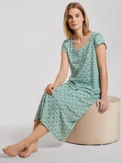 Calida Garden Nights Kurzarm-Nachthemd, Länge 125cm Nevada Green -Unterwäsche Verkäufe Calida Garden Nights Kurzarm Nachthemd Laenge 125cm gruen 32152 678 4