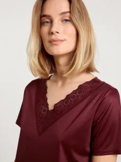 Calida Glamorous Nights 3/4-Pyjama Dark Cherry -Unterwäsche Verkäufe Calida Glamorous Nights 3 4 Pyjama rot 44297 177 2