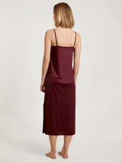 Calida Glamorous Nights Nachthemd Mit Spaghettiträgern, Länge 120cm Dark Cherry -Unterwäsche Verkäufe Calida Glamorous Nights Nachthemd Laenge 120cm rot 34097 177 2