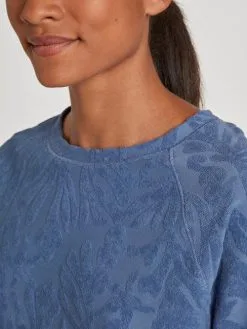 Calida Lounge Coast Kurzarm-Shirt Marine Water Blue -Unterwäsche Verkäufe Calida Lounge Coast Kurzarm Shirt blau 14637 427 4